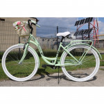 Mestský retro bicykel 28" Lavida 1-prevodový Mätový biele kolesá